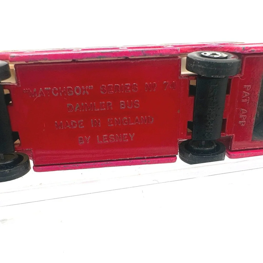 Vintage Matchbox Series No 74 Daimler Bus Lesney Esso Extra Petrol Red England